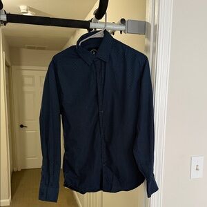 Beverly Hills Polo Club Dark Blue Patterned Shirt